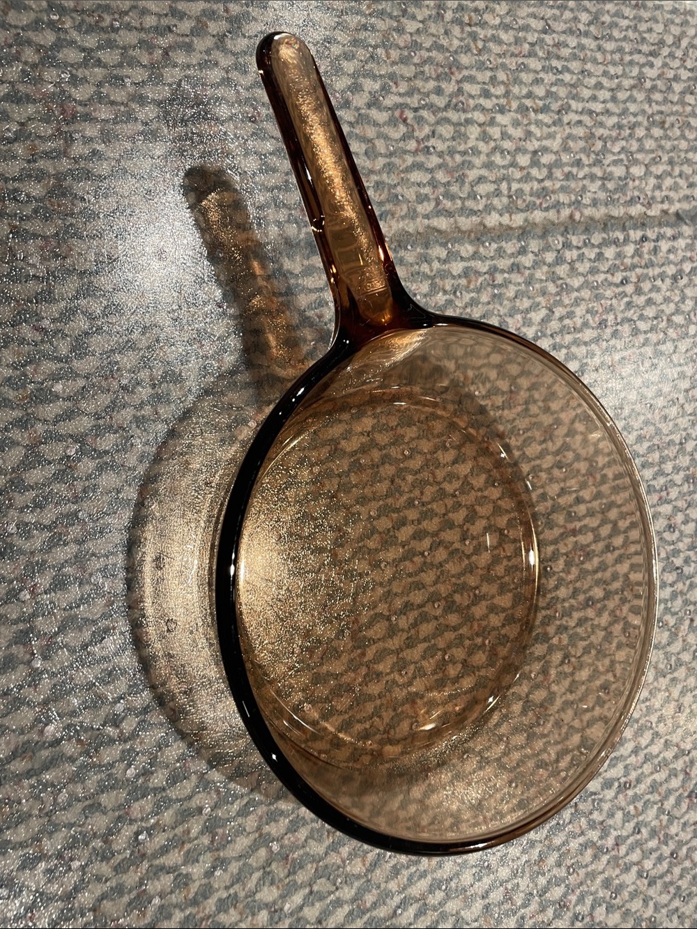 Amber Glass Saucepan with Handle - Tempered Brown Glass Cookware